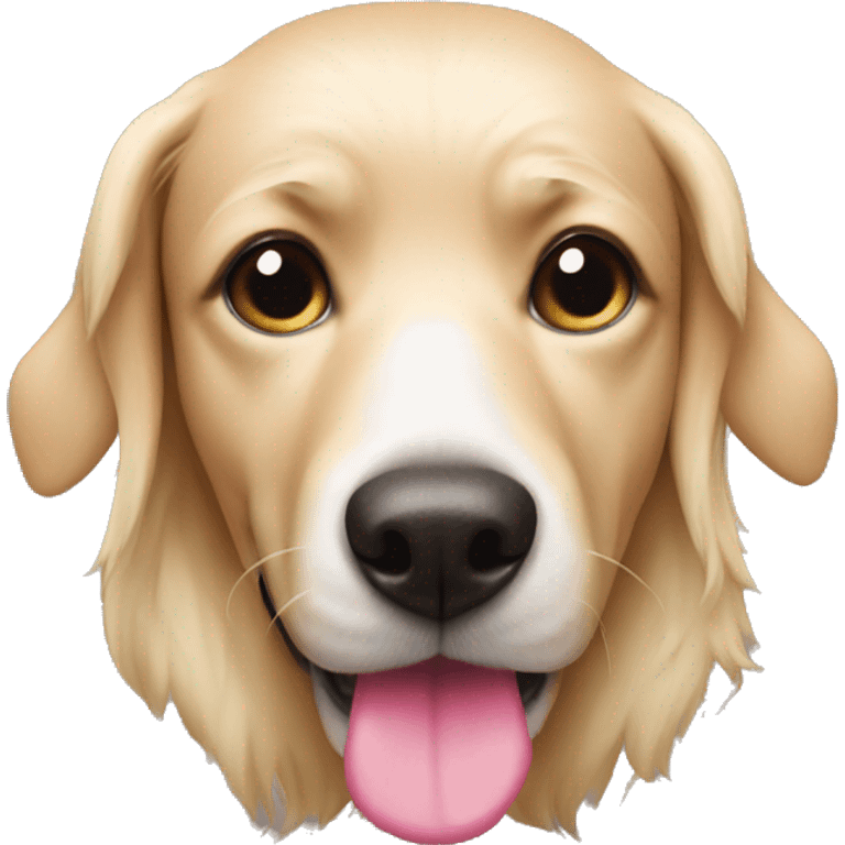 blonde dog with pink nose emoji