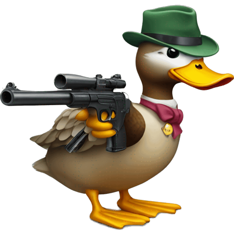 Duck with a gun emoji