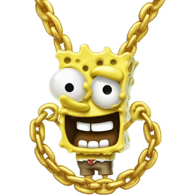 spongebob wearing a chain emoji