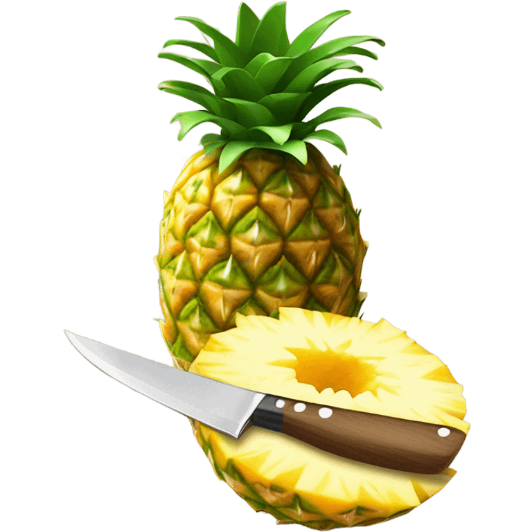 Pineapple with a knife emoji