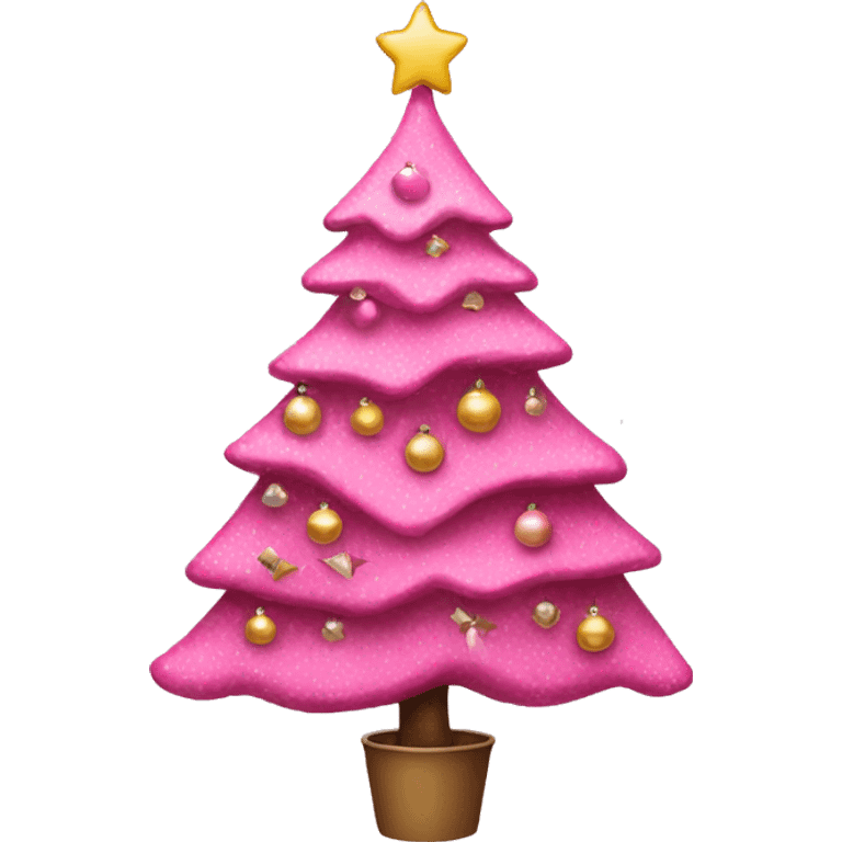 Pink xmas tree emoji