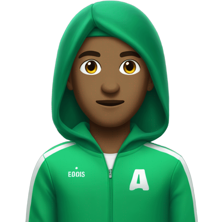 Squid game player in Long hair and green track suit emoji