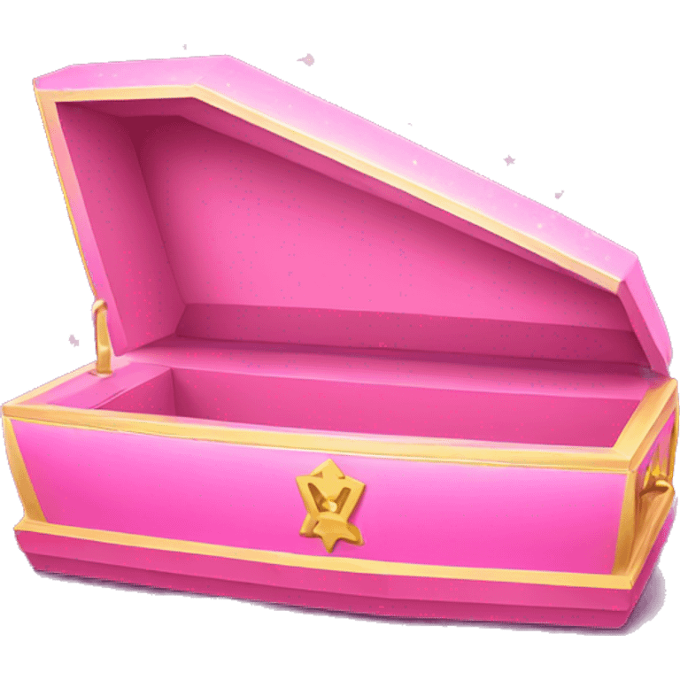 Pink coffin with sparkles emoji