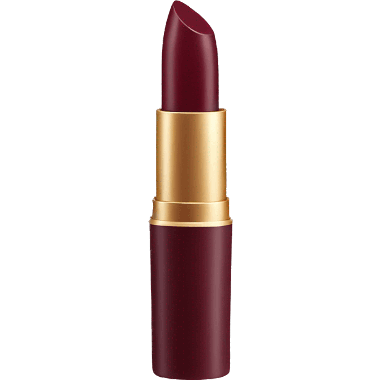 a burgundy lipstick with biege stick emoji