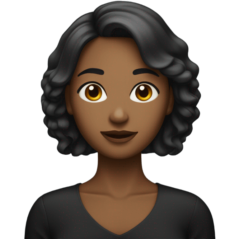 Femme noir avec un carré comme coupe emoji