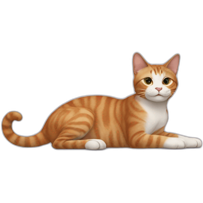 Cat with it's leg sticking up emoji