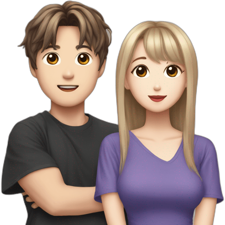 Junkook and Lisa emoji