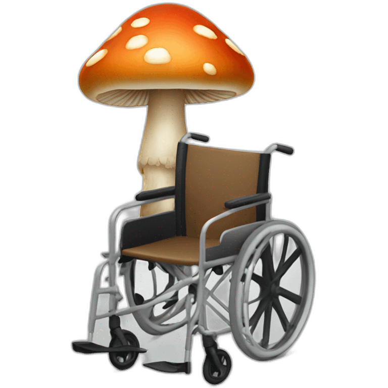 Mushroom sitting on a wheelchair emoji