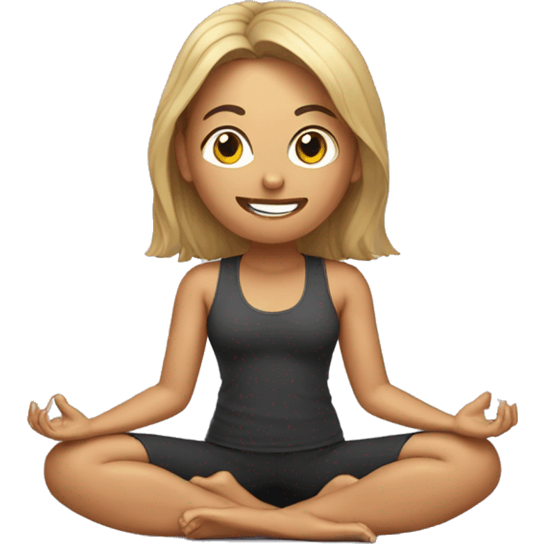 Kelly on a yoga ball emoji