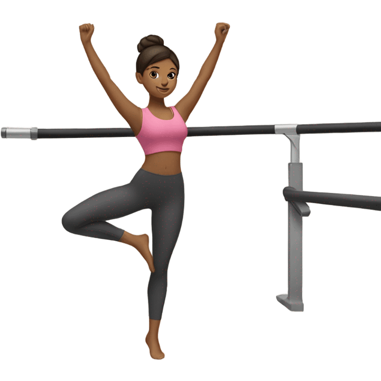 brunette girl exercising barre emoji