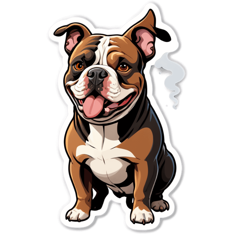 American bully gray and brown smoking  emoji