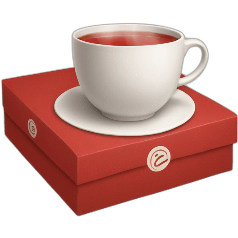 Red packaging of tea emoji