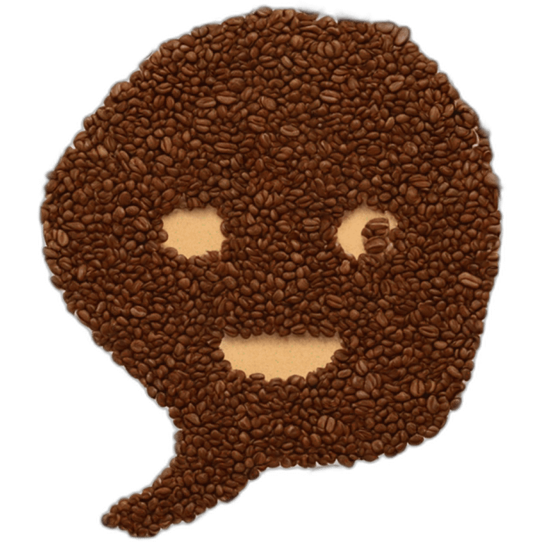 speech bubble made with coffee beans emoji