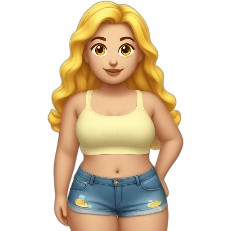 Chubby girl crop top emoji