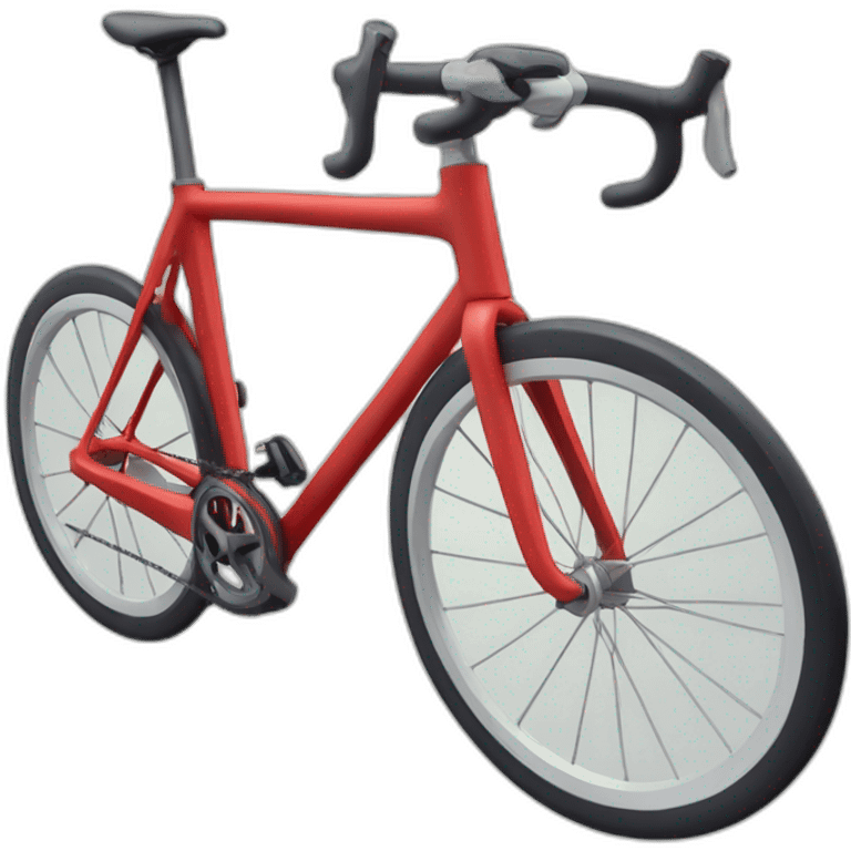 anthropomorphic red fixed gear bike in isometry emoji