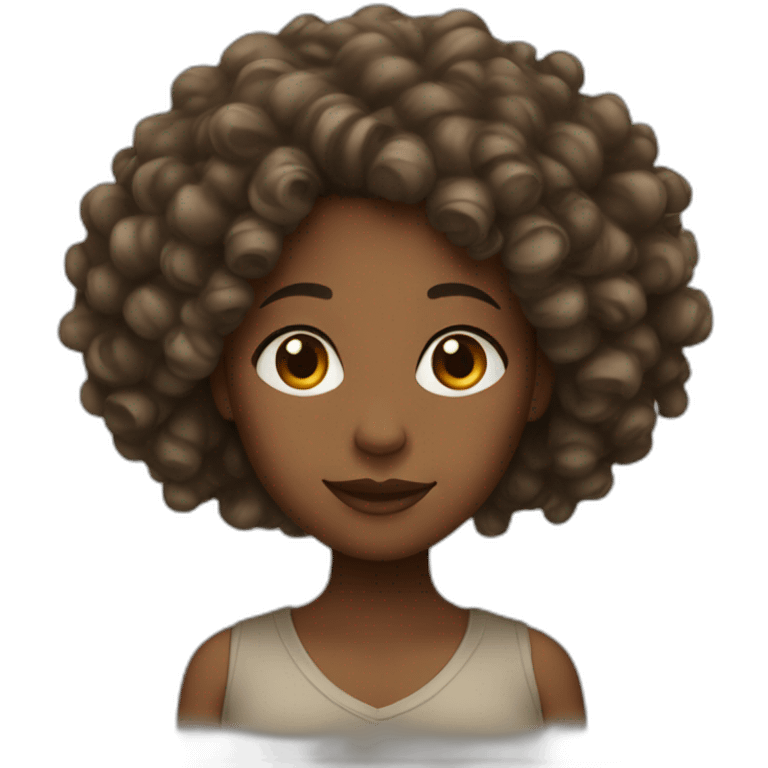 black woman with curly hair emoji