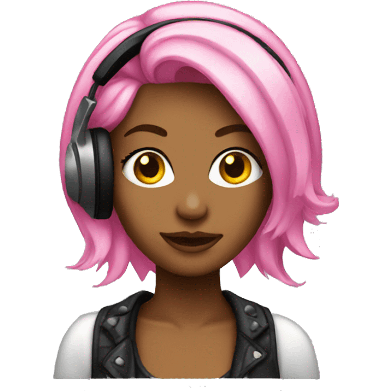 Female DJ pink hair  emoji