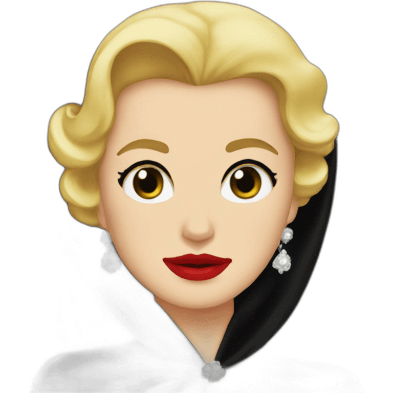 Grace kelly crying wearing black veil emoji