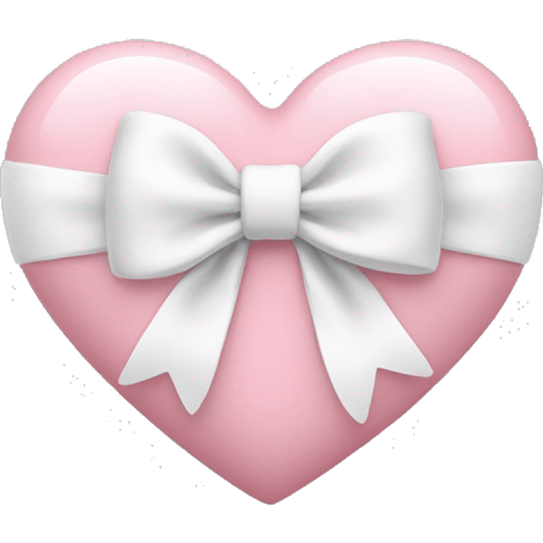 Pastel pink heart with white bow emoji