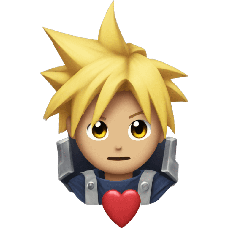 Cloud Strife with a Heart  emoji