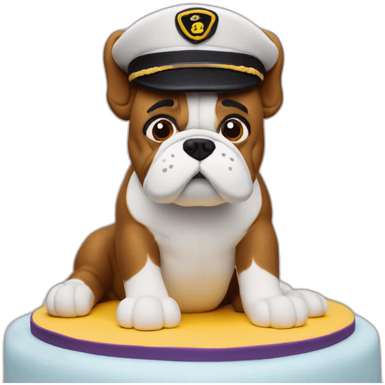 Bulldog pilot birthday cake emoji