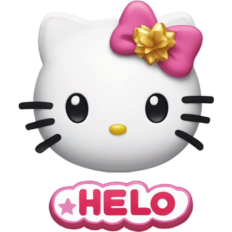 hello kitty with happy new year sign emoji