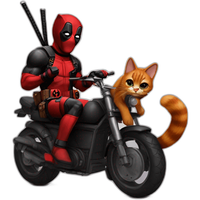 Deadpool riding nian cat emoji