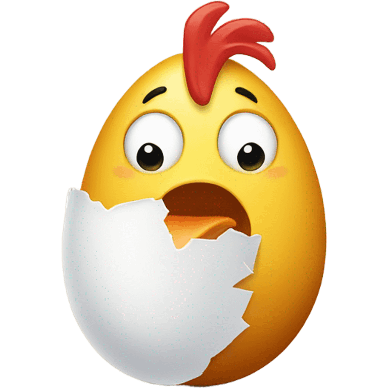 A chicken egg breaking and saying “I like you” emoji