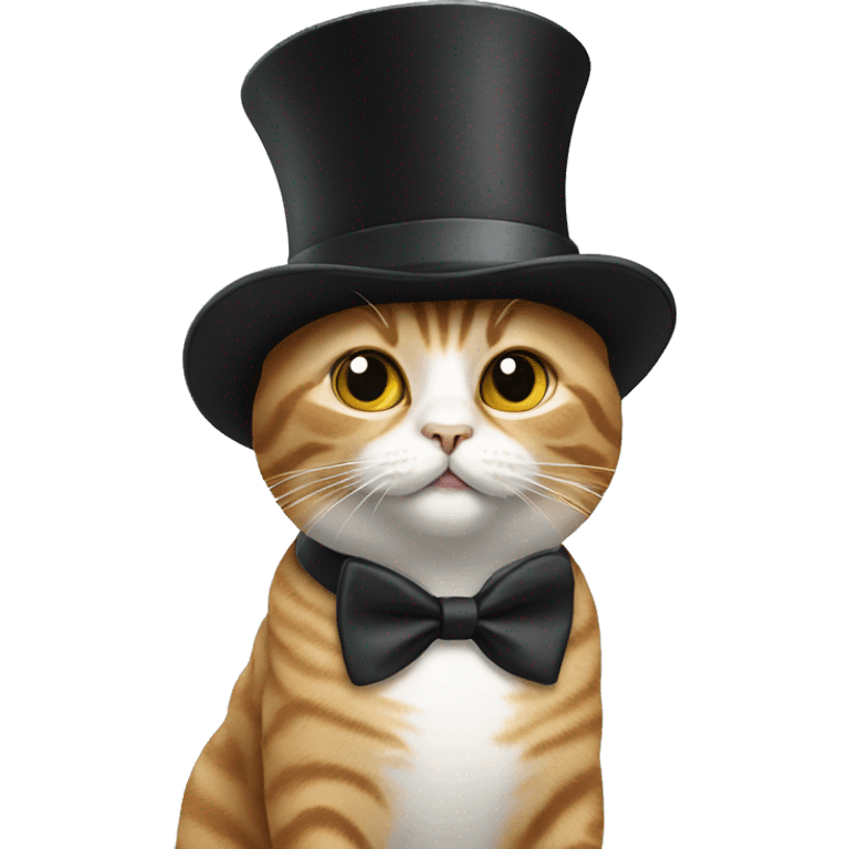 Cat wearing fashionable top hat emoji