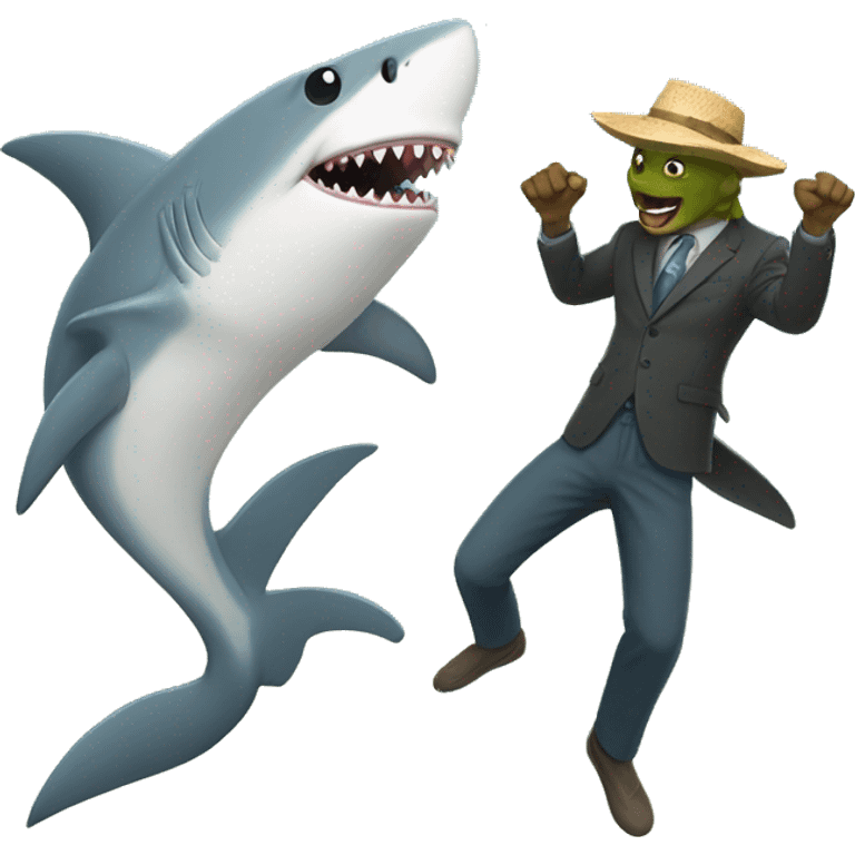 Shark and lizard dancing’s  emoji