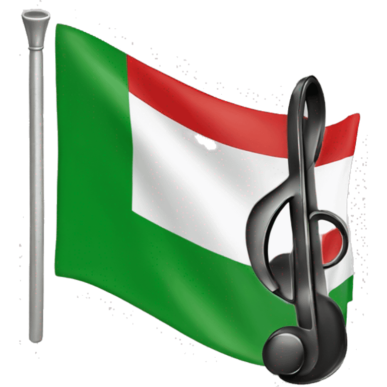 Italian flag and music key emoji