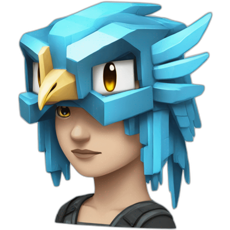 Minecraft Articuno Cyberpunk Head emoji