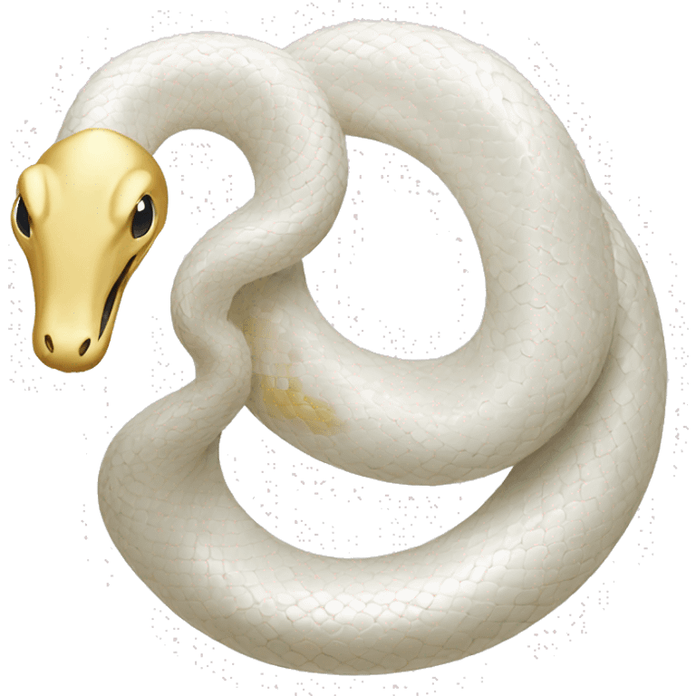 White snake with gold emoji