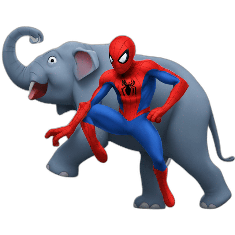 Spiderman sur éléphant emoji