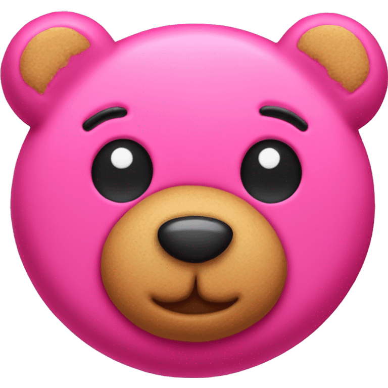 cute hot pink teddy bear cookie emoji