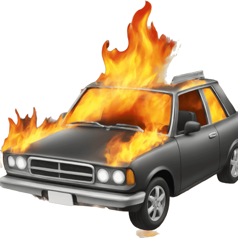 Car on fire emoji