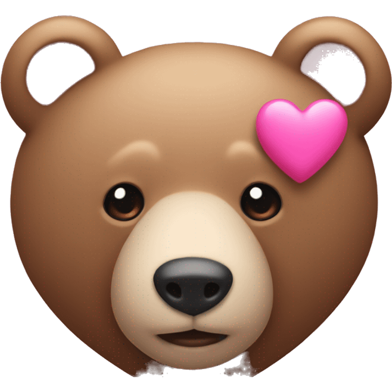 Pink heart and bear emoji