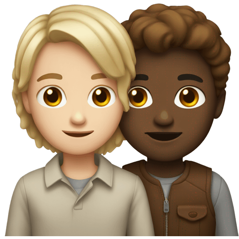 White boy with brown girl  emoji