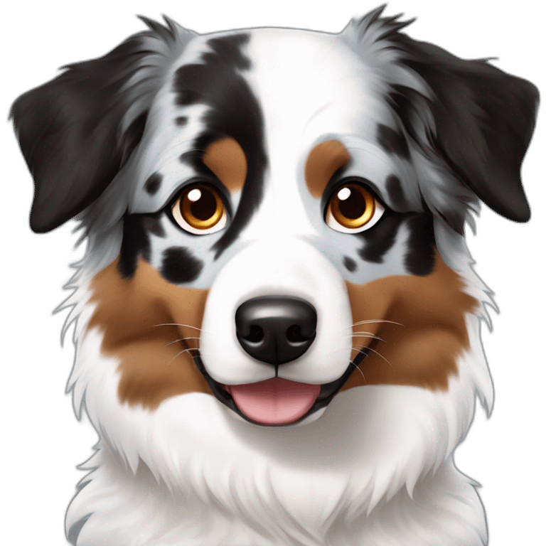 blue eyes dog australian shepherd black white brown emoji