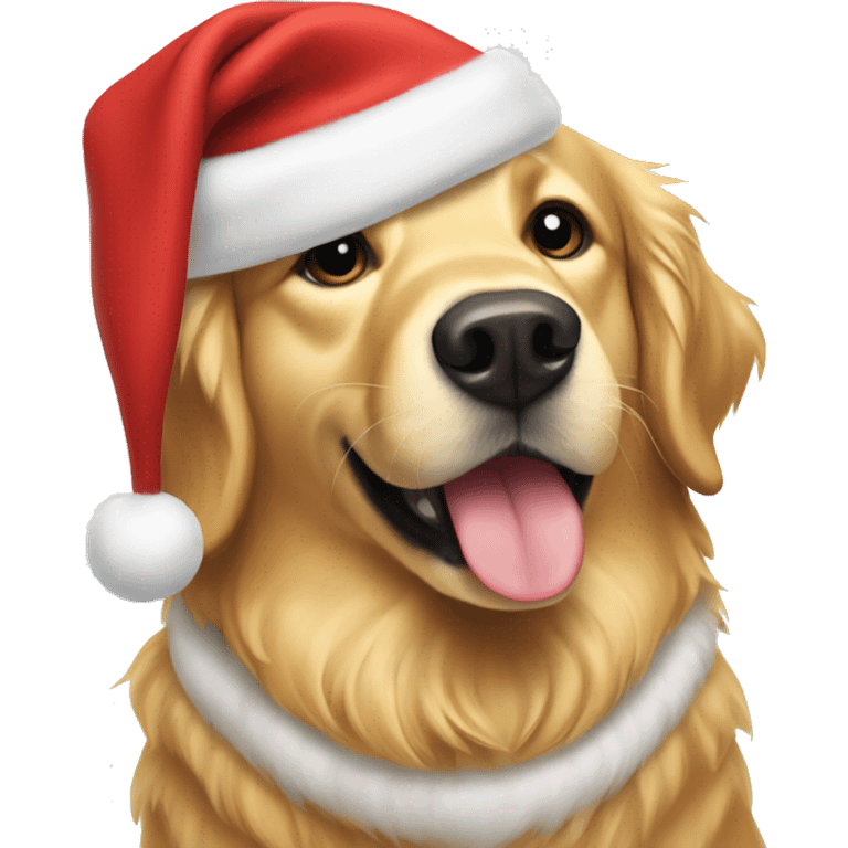 Golden retriever getting ready for Christmas  emoji