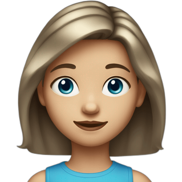 9 year old girl with blue eyes and medium hair emoji