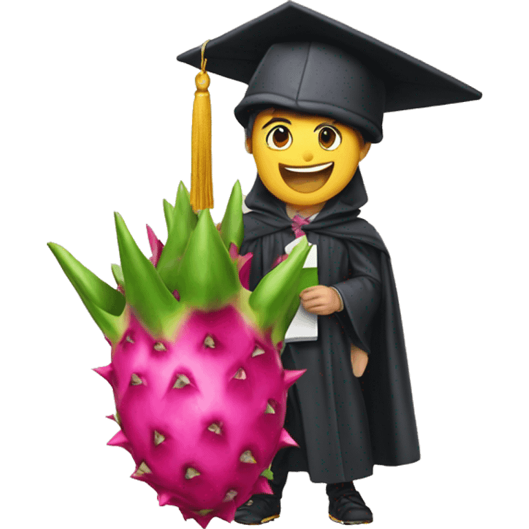 dragonfruit with graduate master  emoji