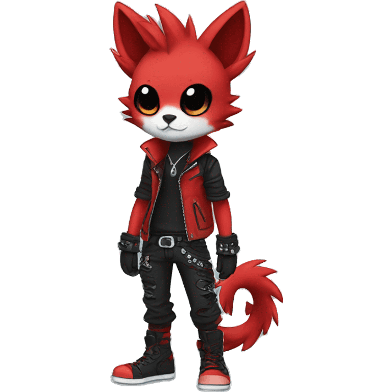 cool edgy black punk red animal hybrid Fakemon full body emoji