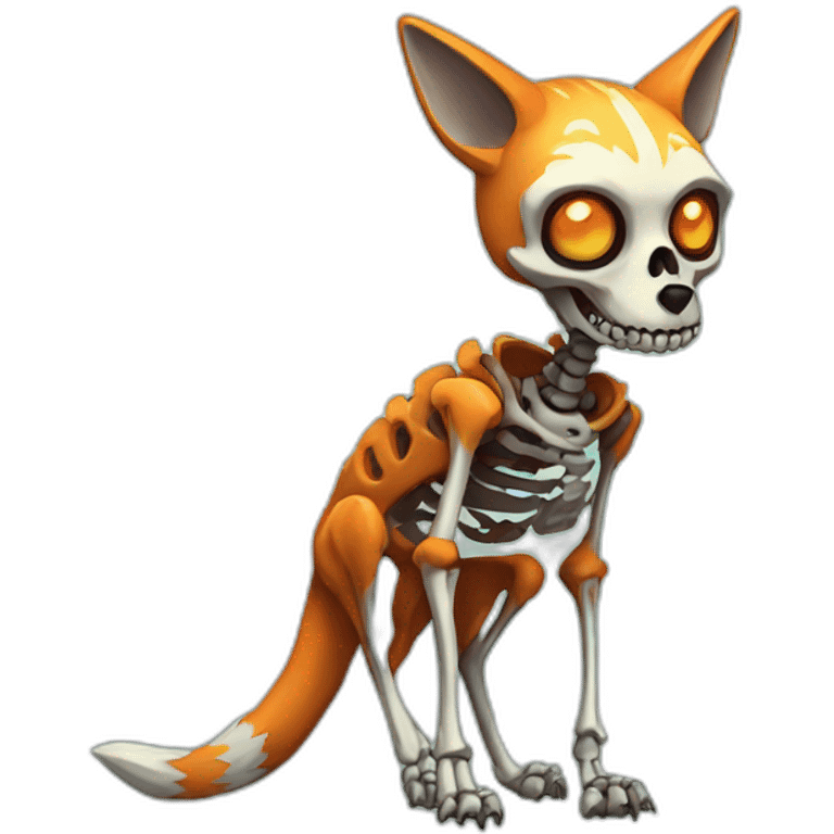 Zombie skeleton fox emoji