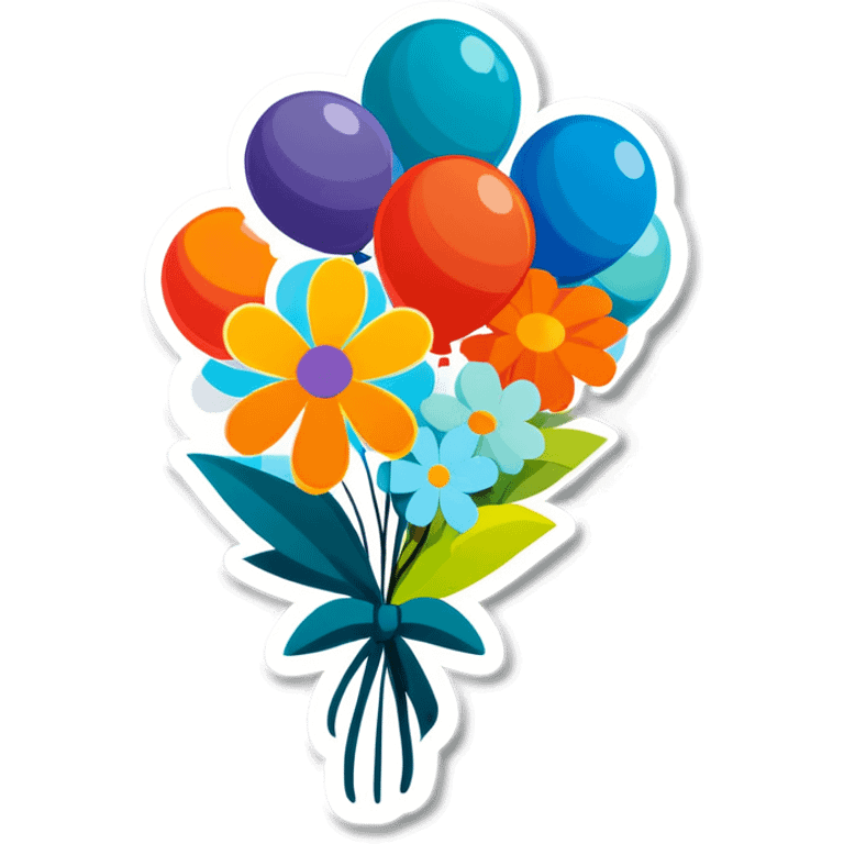 Get well flowers and balloons emoji