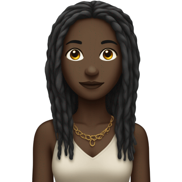 dark-skinned girl with dreadlocks emoji