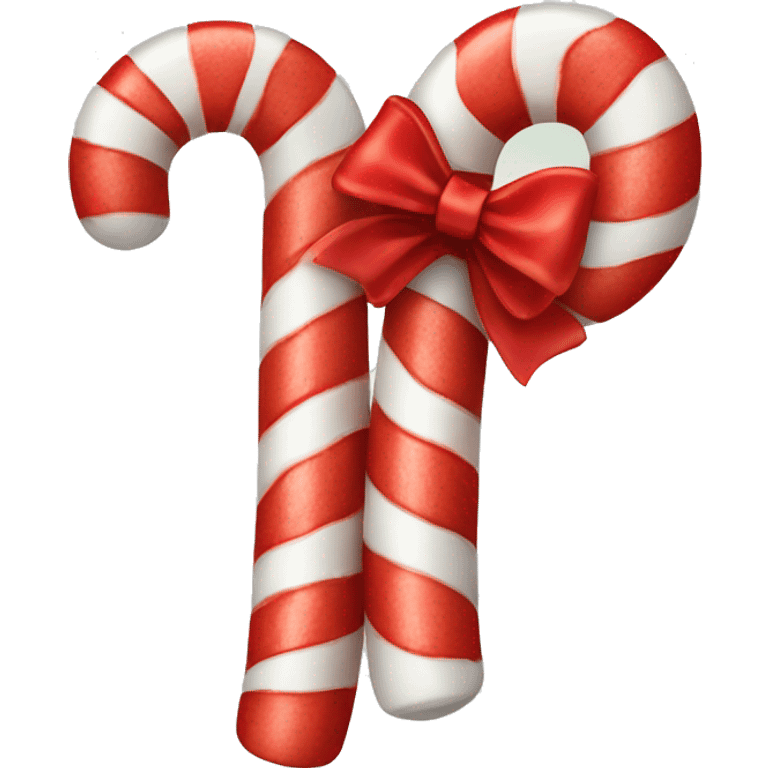 candy cane with red bow emoji