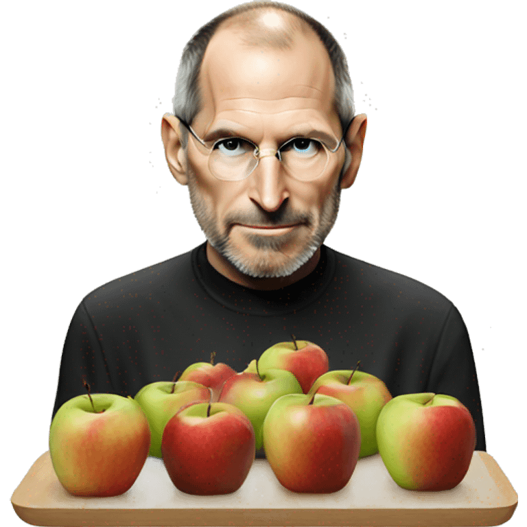 Steve Jobs eating apples emoji