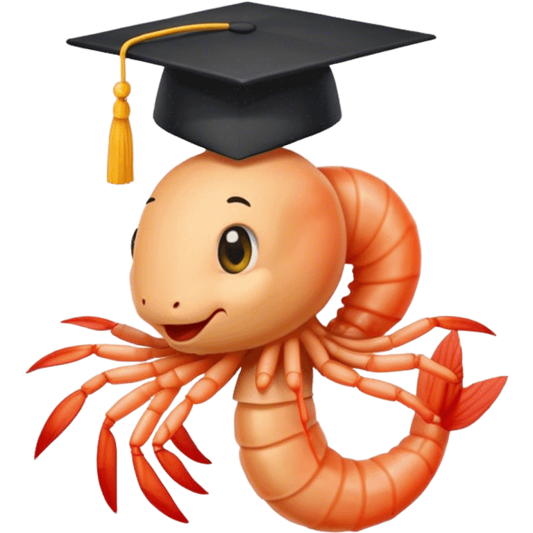 shrimp with phd hat emoji