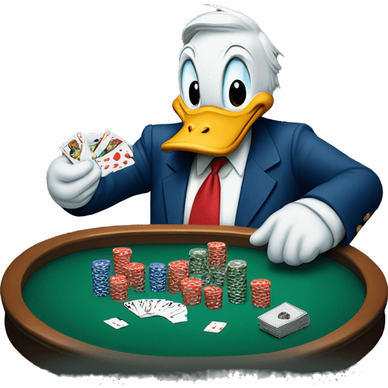 donald duck playing poker with donald trump emoji